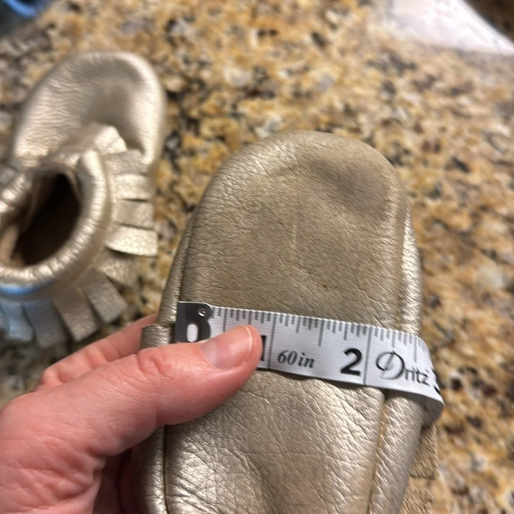 Gold Leather Baby Moccasins